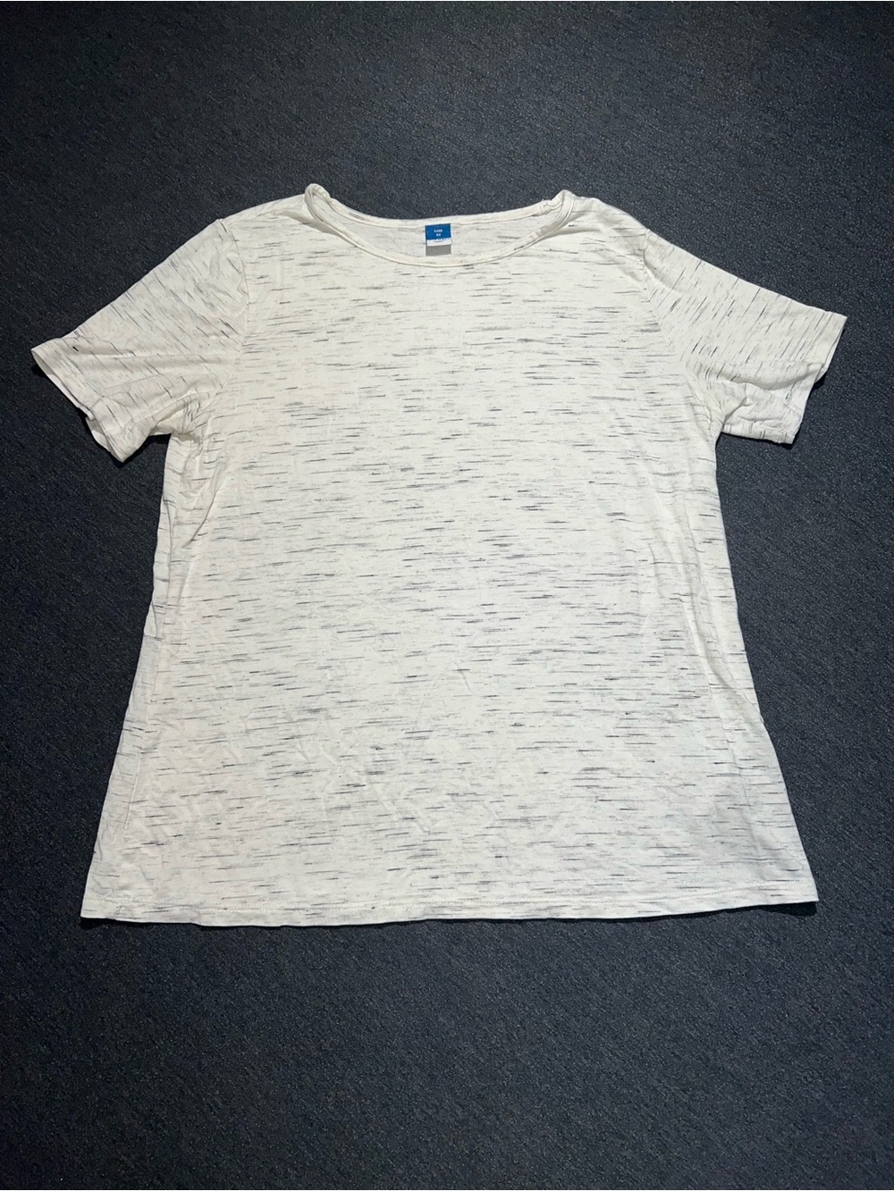 Old Navy Women's Short Sleeve Tee in Heather Cream with Black Flecks